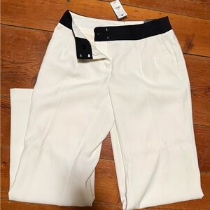 Express Women's White Pants with Black Waistband